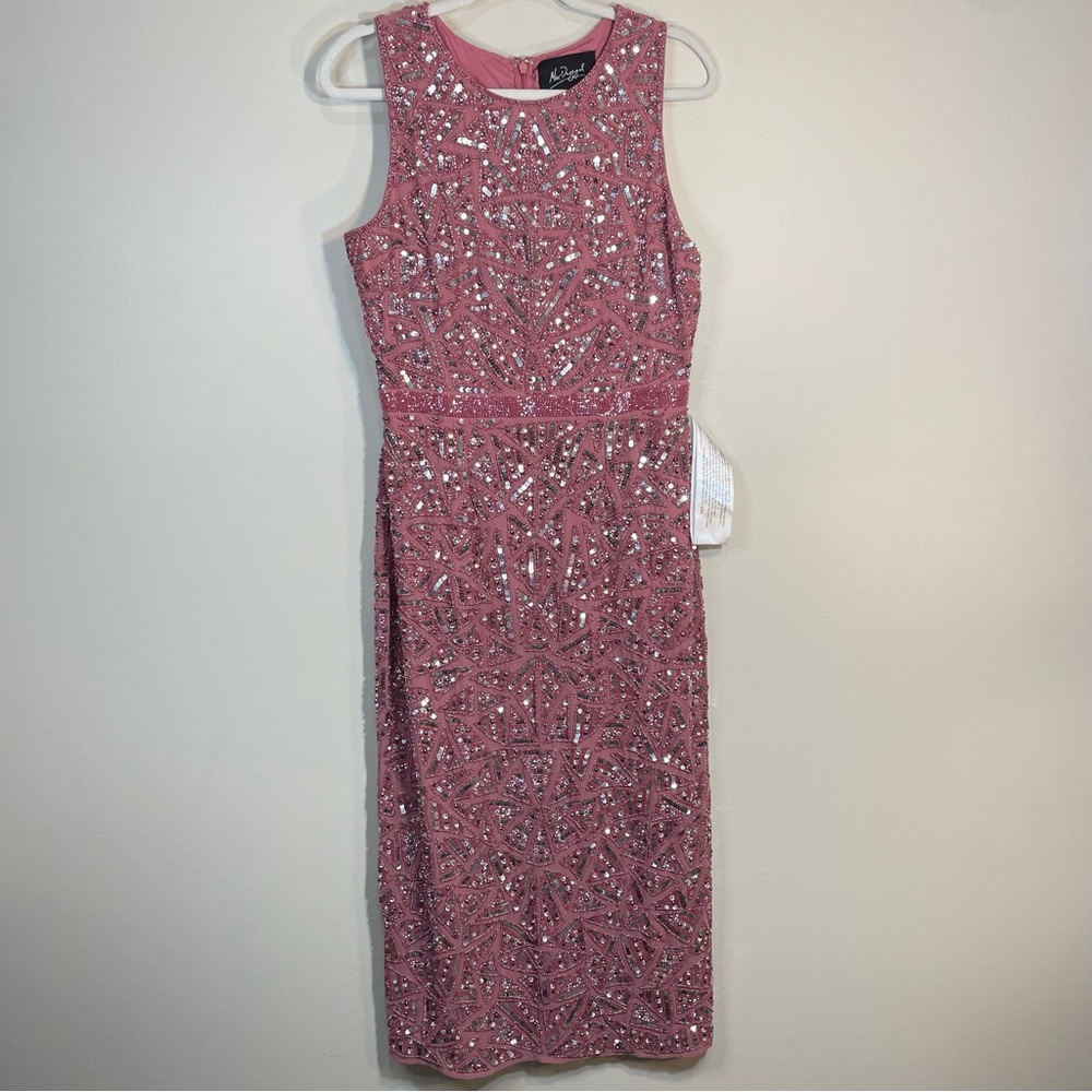 Mac Duggal Pink Sequin Sheath Midi Dress - Picture 15 of 15